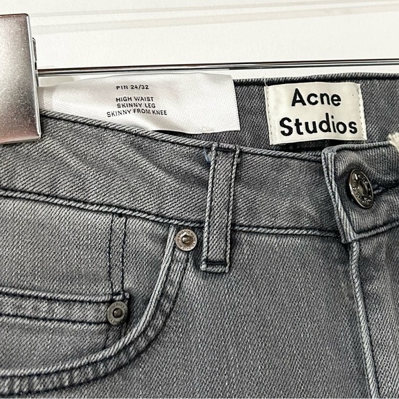 NWT Acne Pin High Waist Skinny Leg Denim Fenmore Gray 24/32‎ - Picture 4 of 5